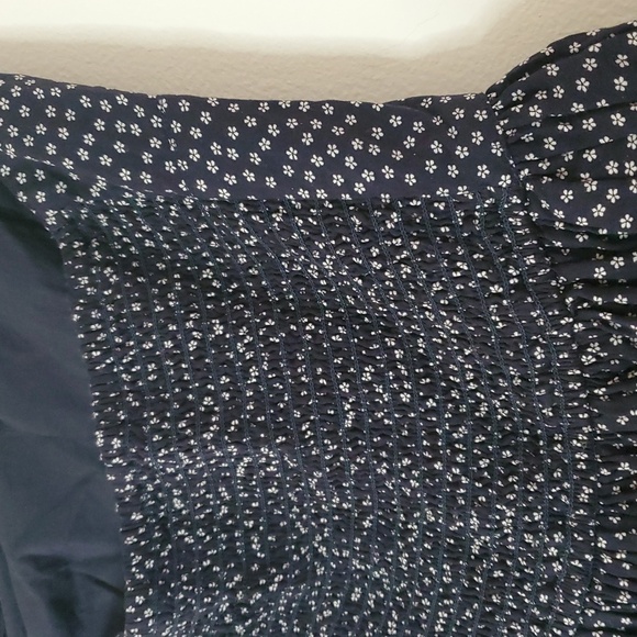 Vintage Superdry Navy Dainty Floral Bandeau Mini Dress Size Extra Small Viscose - Picture 5 of 12